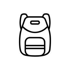 Poster - Simple graphic representation of a rucksack with straps and a small front pocket design element present