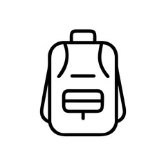 Poster - Outline drawing of a rucksack with straps and a front pocket for carrying items on the back for travel