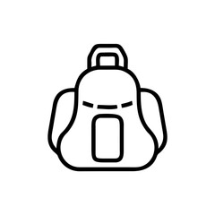 Poster - Outline drawing of a rucksack with a handle and a pocket isolated on a white background design element
