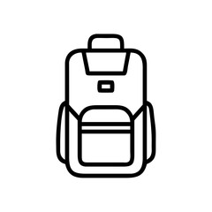 Poster - Outline drawing of a backpack with a handle and multiple compartments for carrying items around town