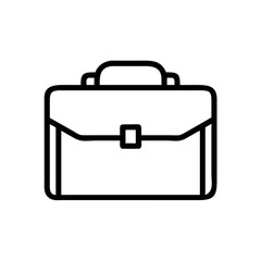 Poster - Outline graphic of a briefcase with a handle and a square clasp in the center of the bag design