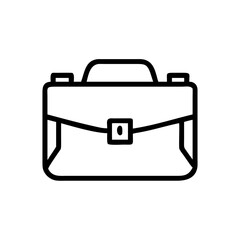 Poster - A simple graphic of a briefcase with a handle and two clasps in a line drawing style format
