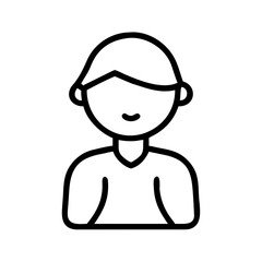 Poster - Simple graphic of a person with short hair, wearing a shirt, and a curved line for a mouth