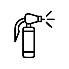 Poster - A simple graphic of a fire safety device with a nozzle spraying to the right side of the image plane