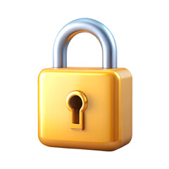 Poster - Lock secure icon front view 3d illustration rendering with transparent background safety concept
