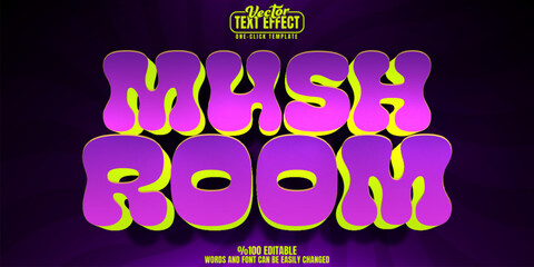 Poster - Mushroom editable text effect, customizable acid and trippy 3d font style