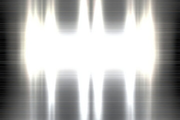 Fototapete - Bright abstract light on a brushed metal texture with horizontal lines. Industrial material background for copy space.