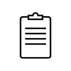 Aufkleber - A simple graphic of a clipboard with four horizontal lines representing text on the paper sheet shown 100