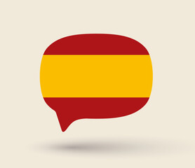 Poster - Welcoming Speech Bubble. Hello and Welcome text speech bubble-banner in Spanish language. Design element for web, app, banner etc. Vector Illustration.