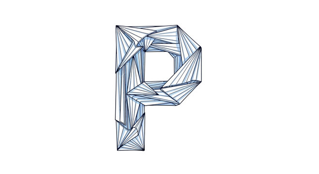 Vector abstract letter p design intricate geometric pattern artistic illustration modern decorative element unique art