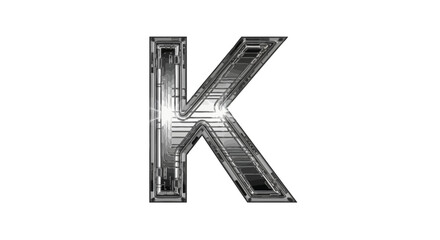 Poster - Vector metallic letter k design, modern k, chrome k, silver k, alphabet k, futuristic k, steel k, letter k logo design