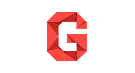 Poster - Vector download red origami g letter vector illustration design for logo branding and creative graphic projects