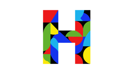 Poster - Vector abstract letter h logo design with colorful geometric shapes modern vector illustration and branding design