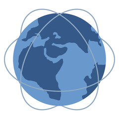 Fototapete - Isometric globe. Global network connection. Global digital technology. Isometric technology