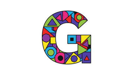 Poster - Vector letter g geometric shapes design colorful alphabet illustration vector graphic modern art education design