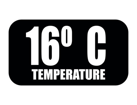 16° C. Temperature degrees celsius vector isolated on white background