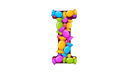 Aufkleber - Vector letter i candy font design vector illustration for sweet shop logo or kids birthday party invitation
