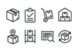 © ColdFire - Logistics and inventory icon set highlighting boxes, warehousing, and delivery features