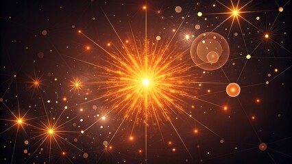 Wall Mural - Vibrant celestial explosion of light and stars illuminating the deep cosmic darkness
