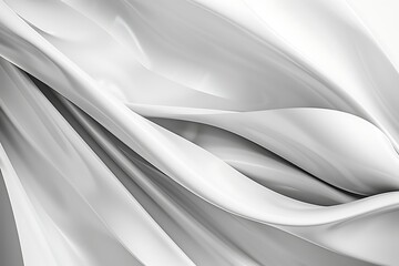 Poster - Abstract white flowing fabric background with soft folds and smooth texture design