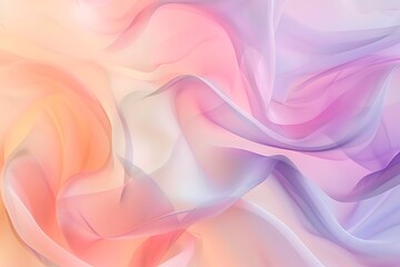 Poster - Abstract pastel flowing silk background with soft wavy folds and smooth gradient textures