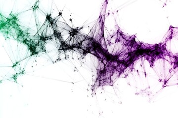 Poster - Abstract network connections with green, gray and purple gradient on white background