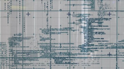Poster - Code fragments drifting after new lines fading in, forming then dispersing while showing data flow