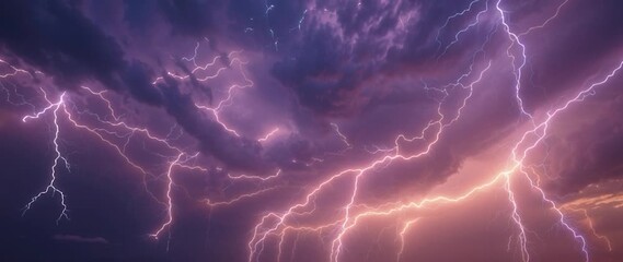 Wall Mural - Anamorphic video thunderstorm, cumulonimbus clouds in the sky
