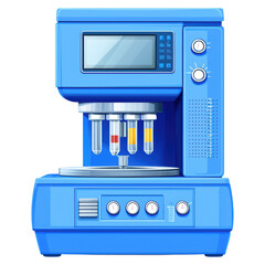 Poster - Bright Blue Laboratory Equipment for Chemical Experiments isolated on transparent background.