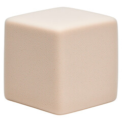 Poster - Smooth Beige Cube in Minimalist Design, Perfect for Display isolated on transparent background.