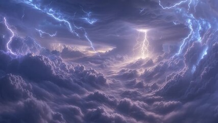 Wall Mural - Thunderstorm, cumulonimbus clouds in the sky