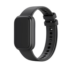 Poster - Sleek Black Smartwatch with Modern Design and Touchscreen isolated on transparent background.