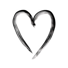 Poster - Outline heart symbol drawing design black vector