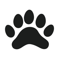 Poster - Dog paw foot silhouette design black vector