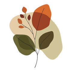 Poster - Abstract leaf graphic art minimalist graphics vector