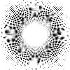 Poster - Halftone dots in black and white pattern graphic circle vector
