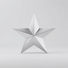 Poster - White Geometric Star on Gray Background Minimal 3D Render