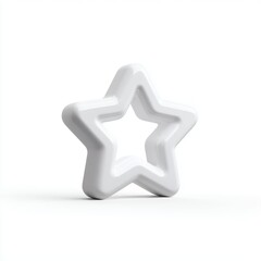 Poster - White Three Dimensional Star Shape on Bright White Background