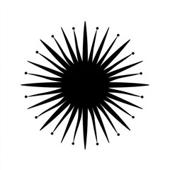 Poster - Abstract Black and White Sunburst Graphic Design Element