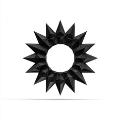 Poster - Abstract Black Geometric Sunburst Design on White Background