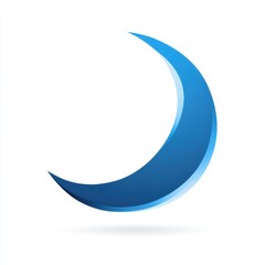 Poster - Abstract Blue Crescent Moon Illustration