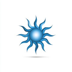 Poster - Abstract Blue Sun Design Element on White Background