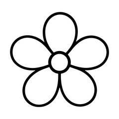 Poster - Simple black flower outline vector