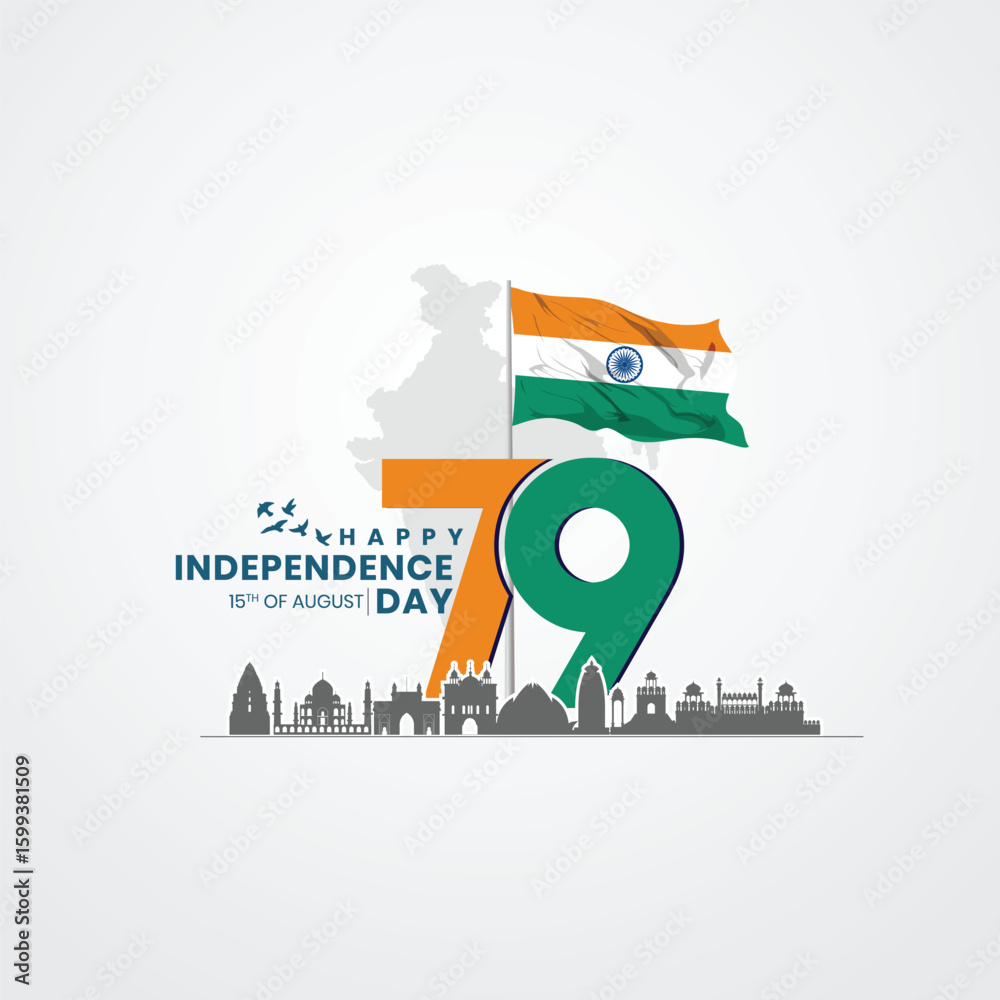 Happy Independence Day of India. Abstract vector illustration design ...