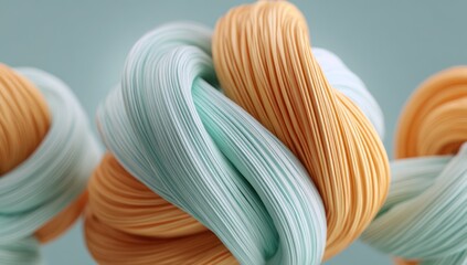 Intertwined, flowing forms of pastel colors.