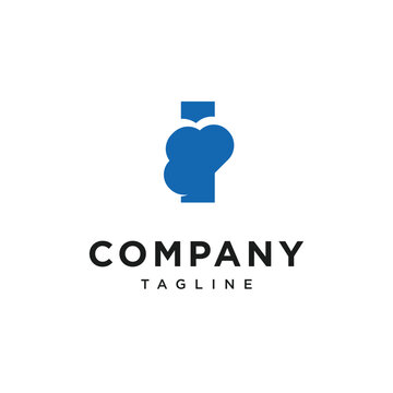 Letter I Cloud Logo Icon Vector