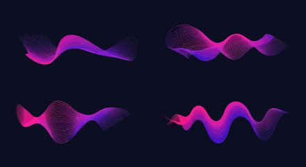Poster - Abstract wavy lines background with a modern aesthetic design for presentations