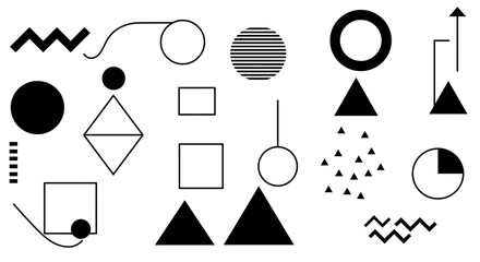 Poster - Geometric pattern design with graphic elements like circles, triangles and squares