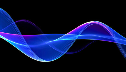 Poster - abstract blue purple wave background design
