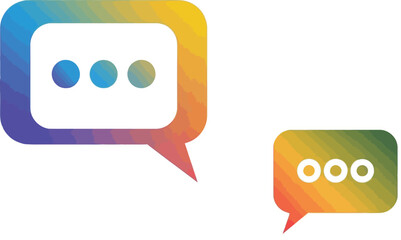 Poster - Colorful chat bubble icon vector illustration for social media and messaging app design element use case